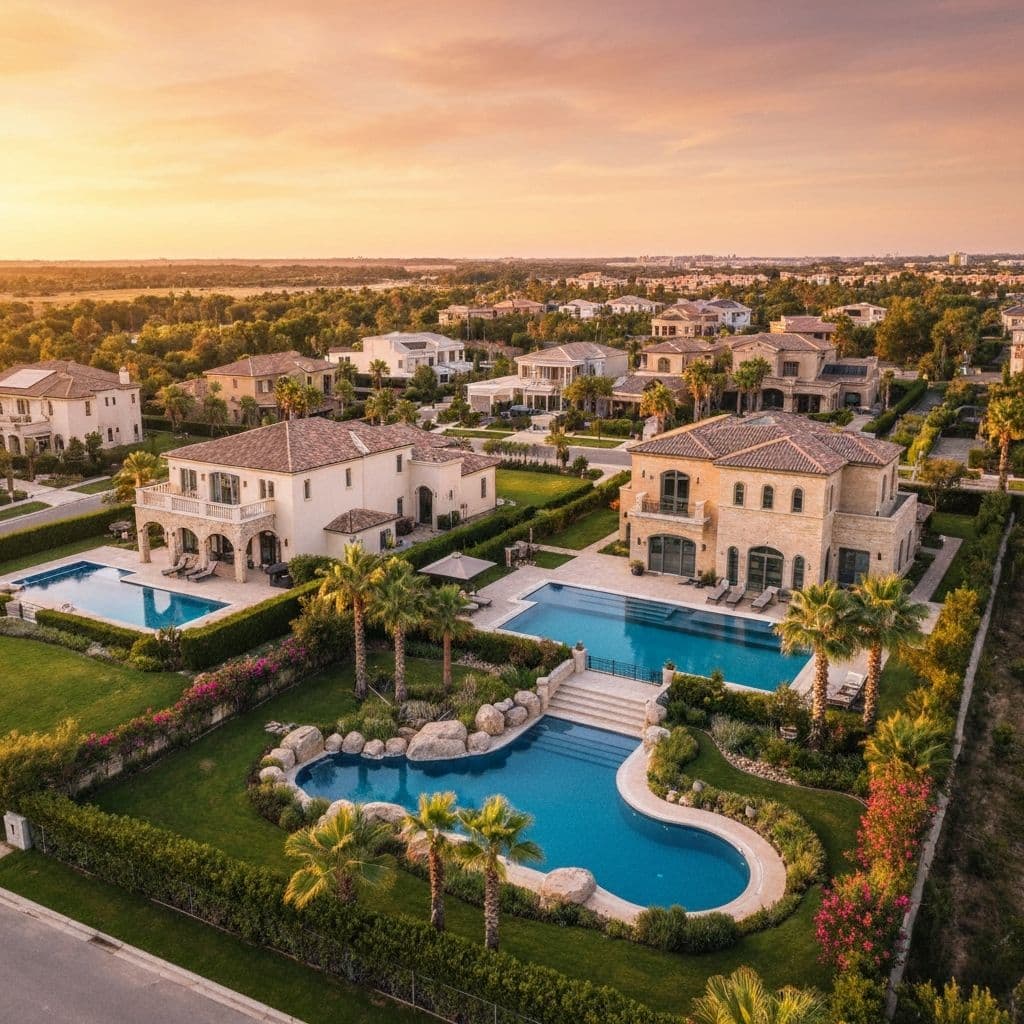 Residencial moderna con jardines